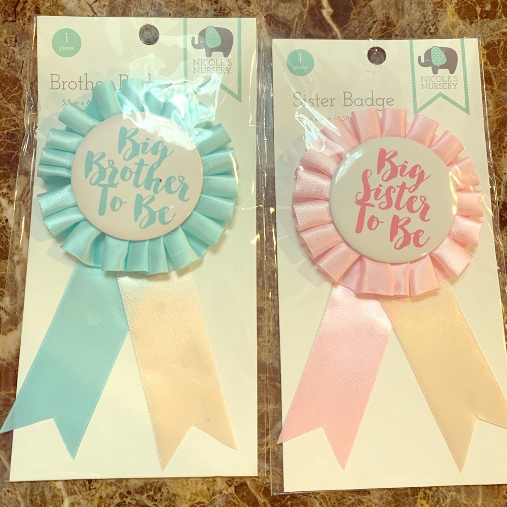 Big brother & Big sister baby shower pin